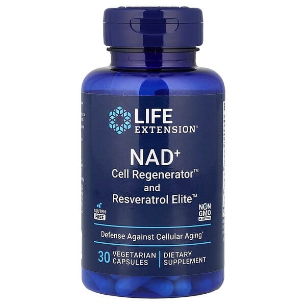 Life Extension, NAD+ 100 Mg Cell Regenerator™ and Resveratrol Elite™, 30 Vegetarian Capsules