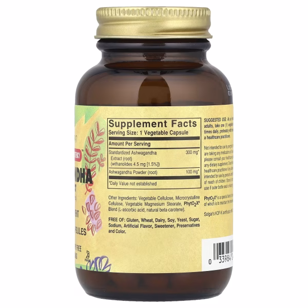 Solgar Ashwagandha Root Extract, 60 Vegetable Capsules