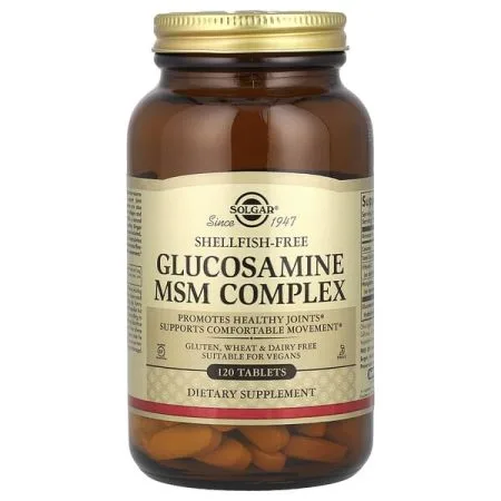 Solgar Glucosamine MSM Complex Sans Gelatine 120 Tablets