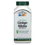21st Century, Standardized Ginkgo Biloba Extract, 200 Vegetarian Capsules (60 mg per capsule)