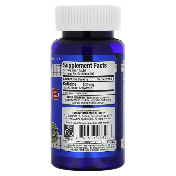 ALLMAX Essentials Caffeine, 200 mg, 100 tablets