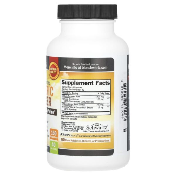 BioSchwartz Organic Turmeric and Ginger, 60 Caps