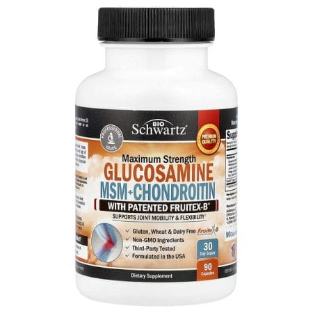 BioSchwartz glucosamine chondroitin msm with Patented Fruitex-B, 2000mg 90 Capsules