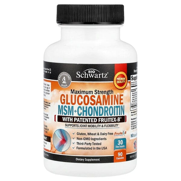 BioSchwartz glucosamine chondroitin msm with Patented Fruitex-B, 2000mg 90 Capsules