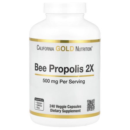 California Gold Nutrition Bee Propolis 2X Concentrated Extract 500 mg, 240 Veggie