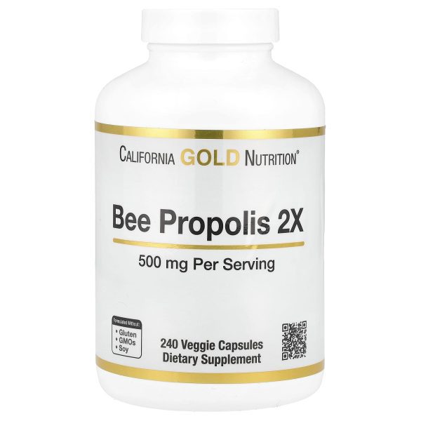 California Gold Nutrition Bee Propolis 2X Concentrated Extract 500 mg, 240 Veggie