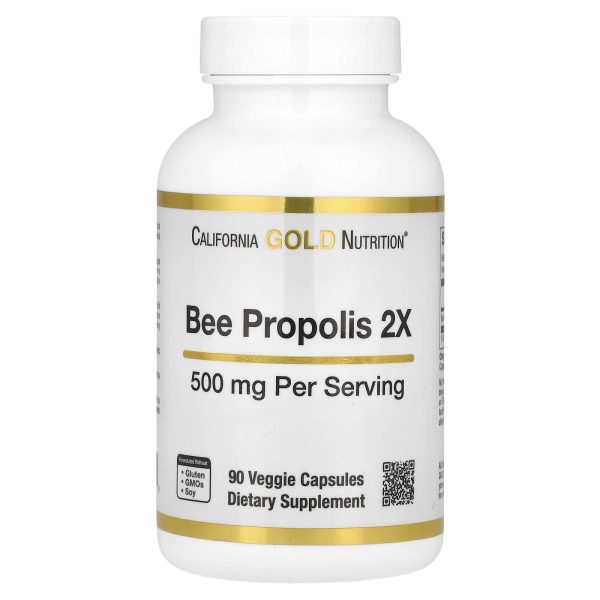 California Gold Nutrition Bee Propolis 2X Concentrated Extract 500 mg, 90 Capsules