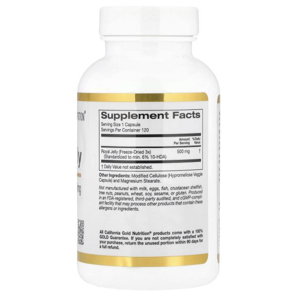 California Gold Nutrition, Royal Jelly, 500 mg, 120 Vegetable Capsules