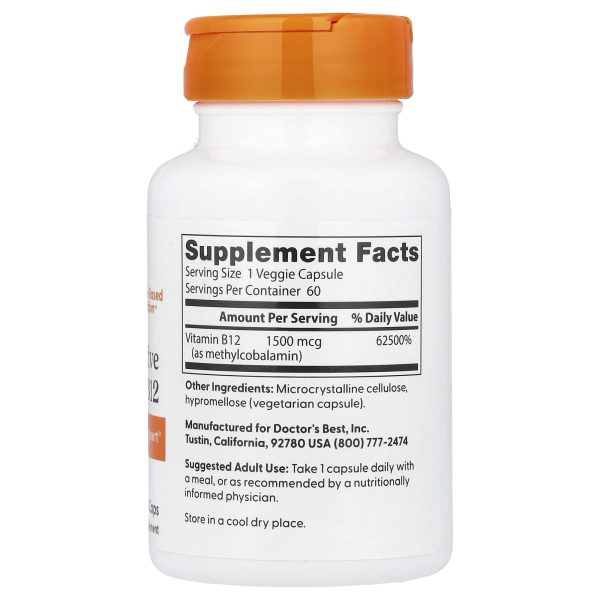 Doctor's BEST Best Fully Active B12, 1500 mcg, 60 Vegetarian Caplets