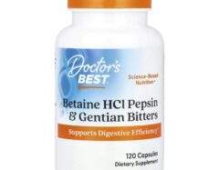 Doctor’s BEST Betaine HCL, Pepsin and Gentian Bitters, 120 capsules