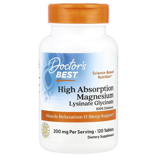 Doctor’s BEST High Absorption Magnesium 200 mg, 120 Veggie Caplets