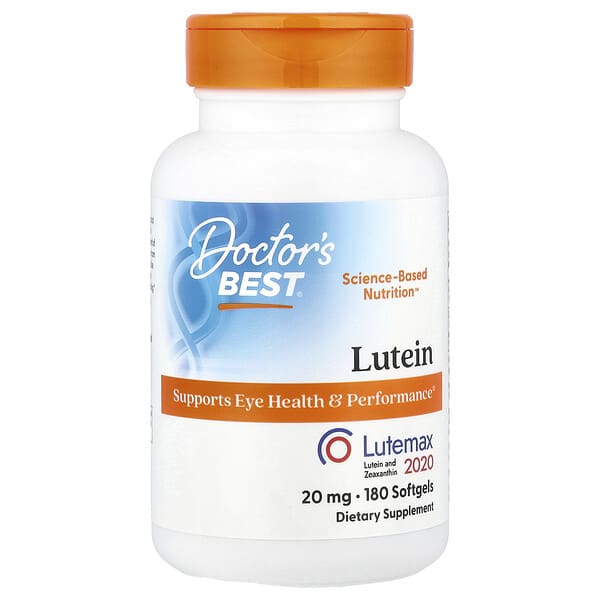 Doctor's Best, Lutein with Lutemax 2020, 20 mg, 180 Softgels