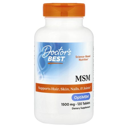 Doctor's BEST MSM with OptiMSM – 1,500 mg – 120 vegan tablets.
