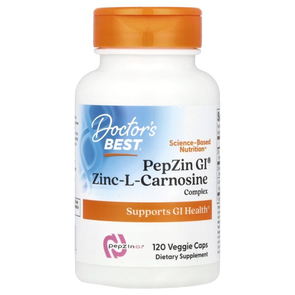 Doctor's Best, PepZin GI®, Zinc-L-Carnosine Complex, 120 Vegetable Capsules