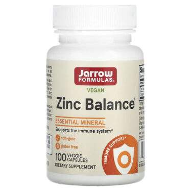 Jarrow Formulas Zinc Balance 15mg + Copper 1mg, 100 vegetarian capsules