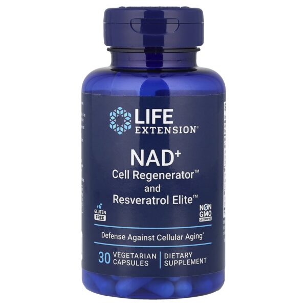 Life Extension NAD+ Cell Regenerator 300 mg and Resveratrol Elite 30caps
