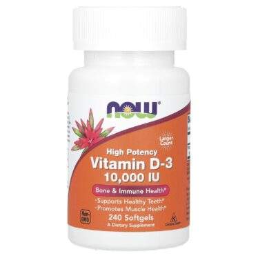 NOW Foods, Vitamin D3, High Potency, 10,000 IU, 240 Softgels