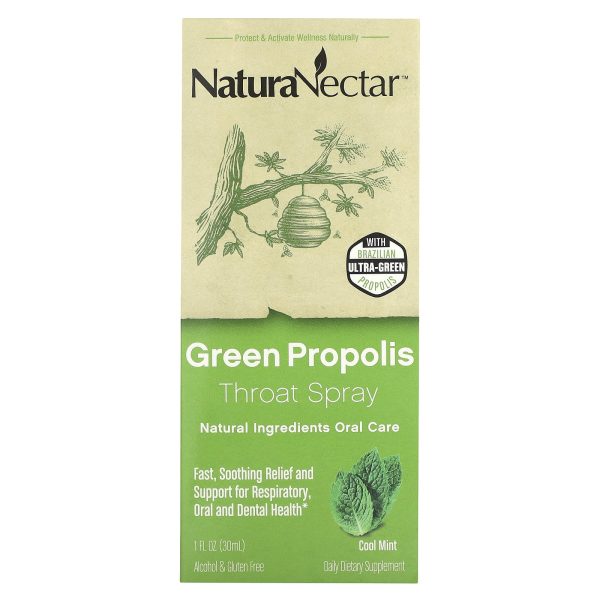 NaturaNectar, Green Propolis Throat Spray, 2 years and over, Fresh Mint, 30 ml