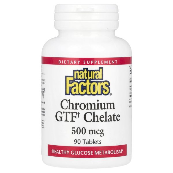 Natural Factors Chromium GTF Chelate, 500 mcg, 90 Tablets