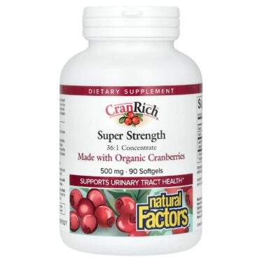 Natural Factors CranRich, Super Strength Cranberry Concentrate, 500 mg, 90 Capsules