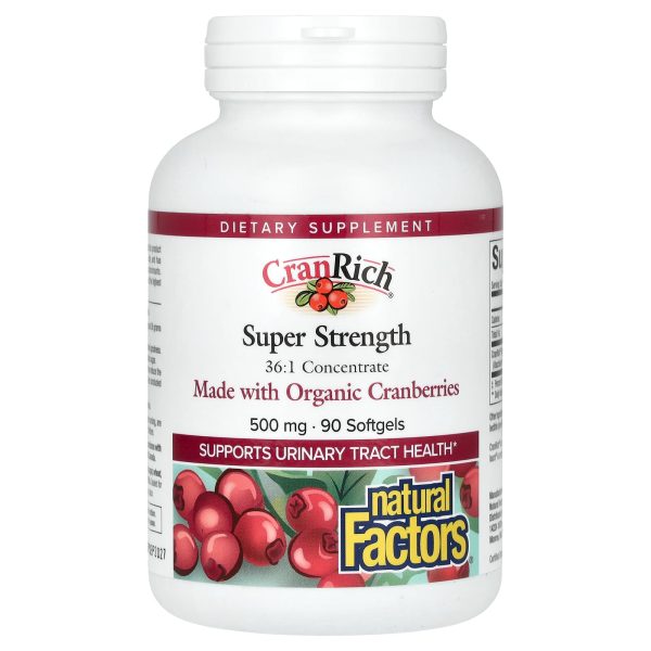 Natural Factors CranRich, Super Strength Cranberry Concentrate, 500 mg, 90 Capsules