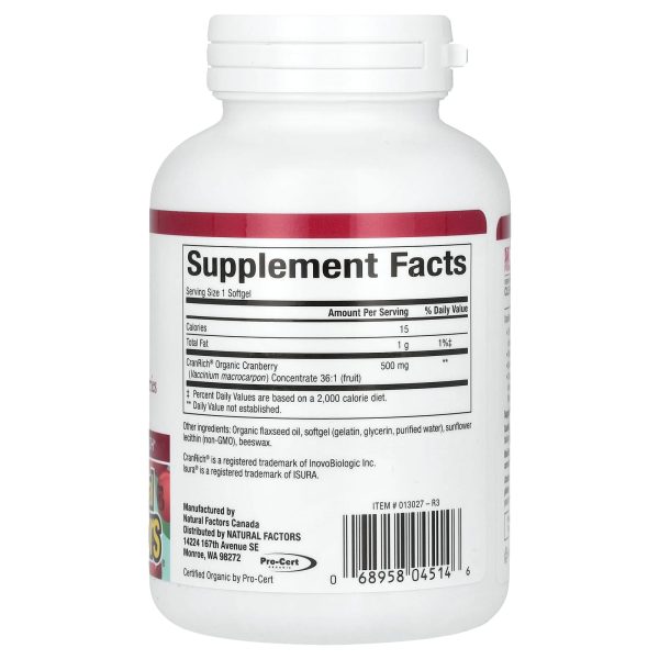 Natural Factors CranRich, Super Strength Cranberry Concentrate, 500 mg, 90 Capsules