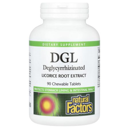 Natural Factors DGL 400 mg · Deglycyrrhizinated Licorice Root 90 Chewable Tablets