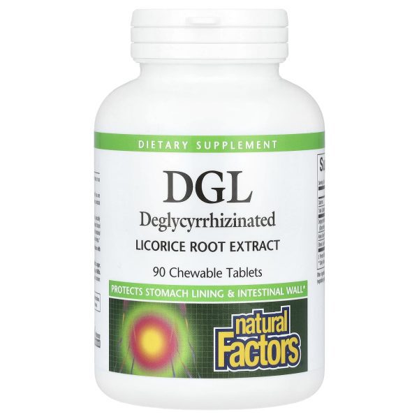 Natural Factors DGL 400 mg · Deglycyrrhizinated Licorice Root 90 Chewable Tablets
