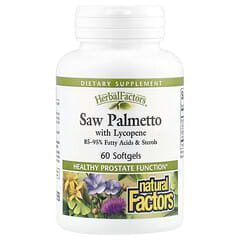 Natural Factors HerbalFactors, Saw Palmetto with Lycopene, 60 Softgels