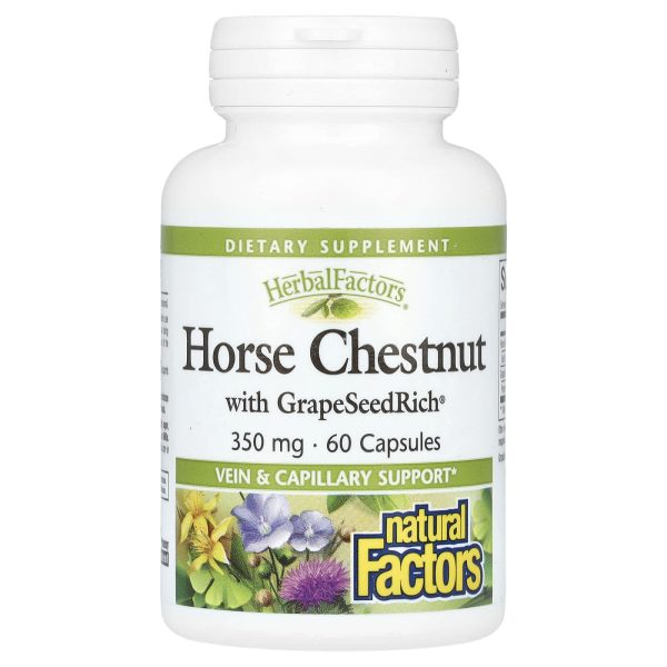 Natural Factors Horse Chestnut and Grape Seed 350 mg 60 Capsules