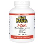 Natural Factors MSM, Methylsulfonylmethane, 1000 mg, 180 Capsules