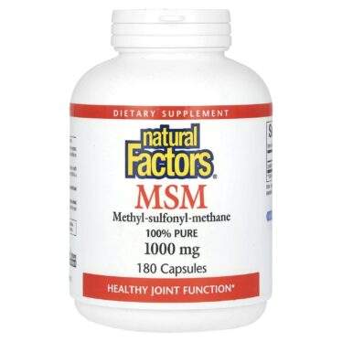 Natural Factors MSM, Methylsulfonylmethane, 1000 mg, 180 Capsules