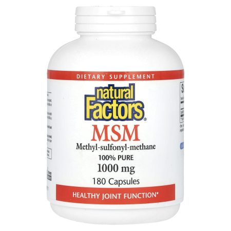Natural Factors MSM, Methylsulfonylmethane, 1000 mg, 180 Capsules