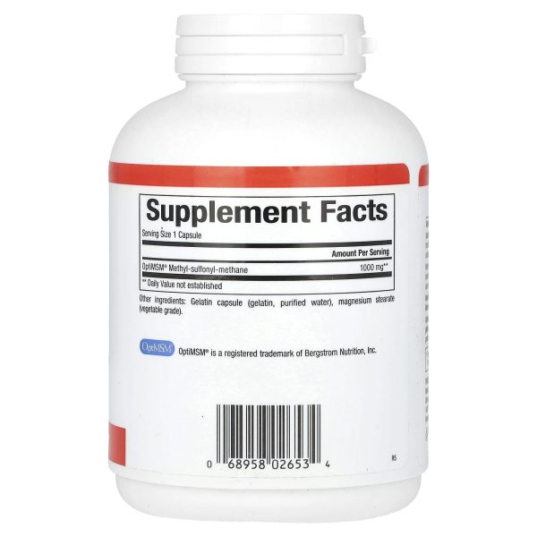 Natural Factors MSM, Methylsulfonylmethane, 1000 mg, 180 Capsules