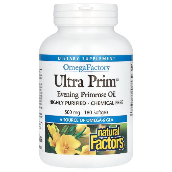 Natural Factors OmegaFactors, Ultra Prim, Evening Primrose Oil, 500 mg, 180 Softgels