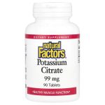 Natural Factors Potassium Citrate, 99 mg, 90 Tablets