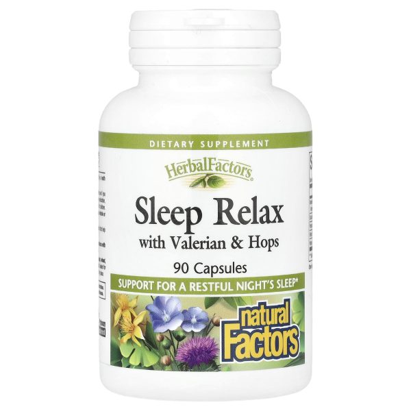 Natural Factors Sleep Relax with Valerian and Hops 90 Capsules