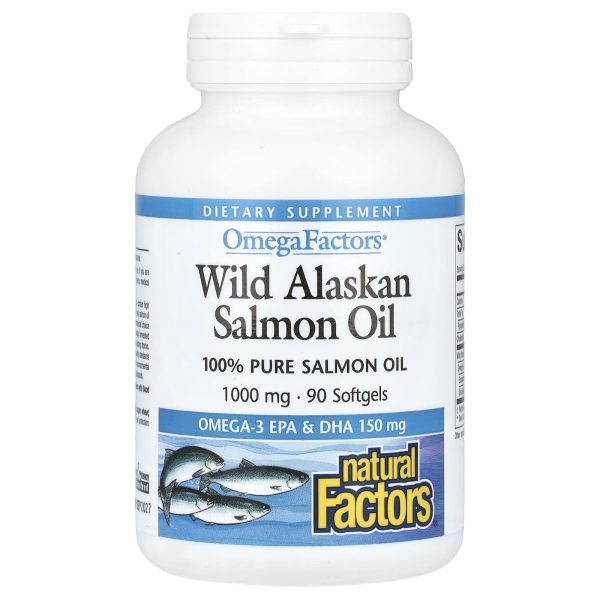 Natural Factors Wild Alaskan Salmon Oil, 1000 mg, 90 Softgels