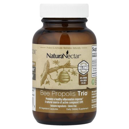 Natural Nectar Trio Bee Propolis, 60 vegetable capsules