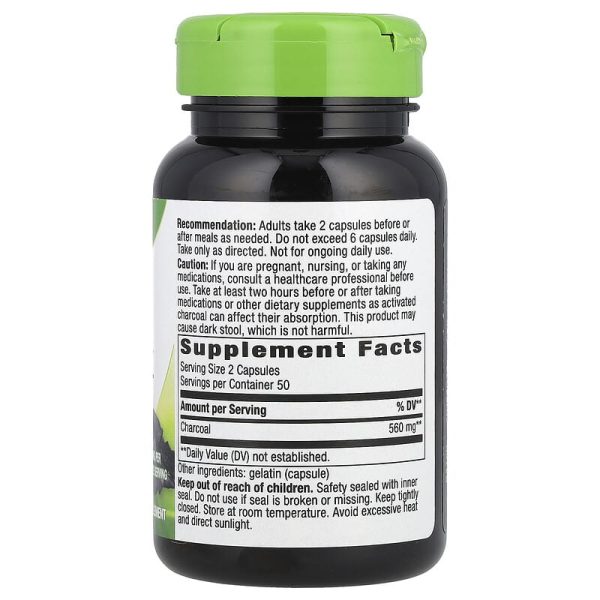 Nature'S Way Activated Charcoal 560 mg of charcoal per serving; 100 capsules