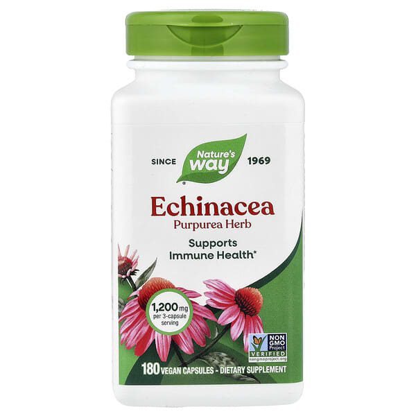 Nature'S Way Echinacea Purpurea Herb, 1200 mg, 180 Vegan Caps