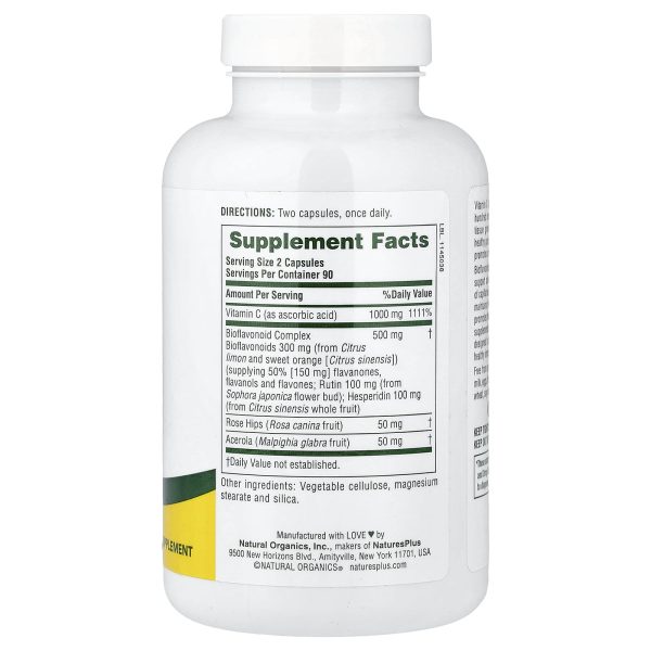 Nature’s Plus Super Vitamin C Organic Bioflavonoid Complex, 180 Tablets