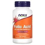 Now Foods Folic Acid,folic acid b9 800 mcg, 250 Tablets