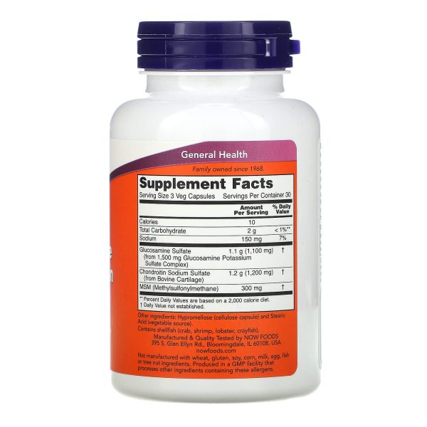 Now Foods Glucosamine and Chondroitin with MSM, 90 Capsules