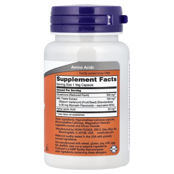 Now Foods Glutathione, 500 mg, 30 Vegetarian Capsules