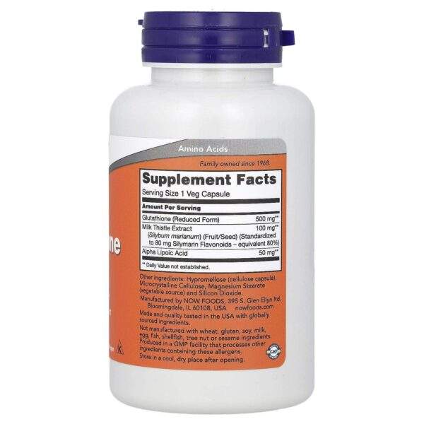 Now Foods Glutathione 500 mg 60 Vegetarian Capsules