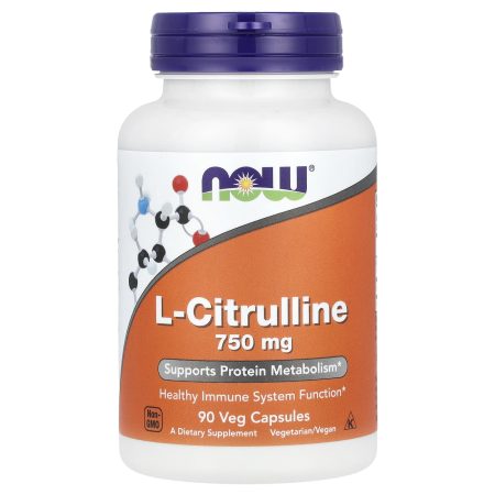 Now Foods L-Citrulline, 750 mg, Supports Immune System Health 90 Capsules