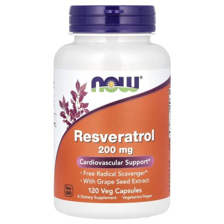 Now Foods Natural Resveratrol, 200 mg, 120 Vegetarian Capsules