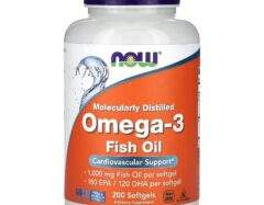 Now Foods Omega-3, 1000mg, EPA 180mg/DHA 120mg, 200 capsules