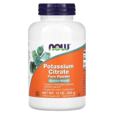 Now Foods Pure Potassium Citrate Powder Proper Muscle Contraction 340g